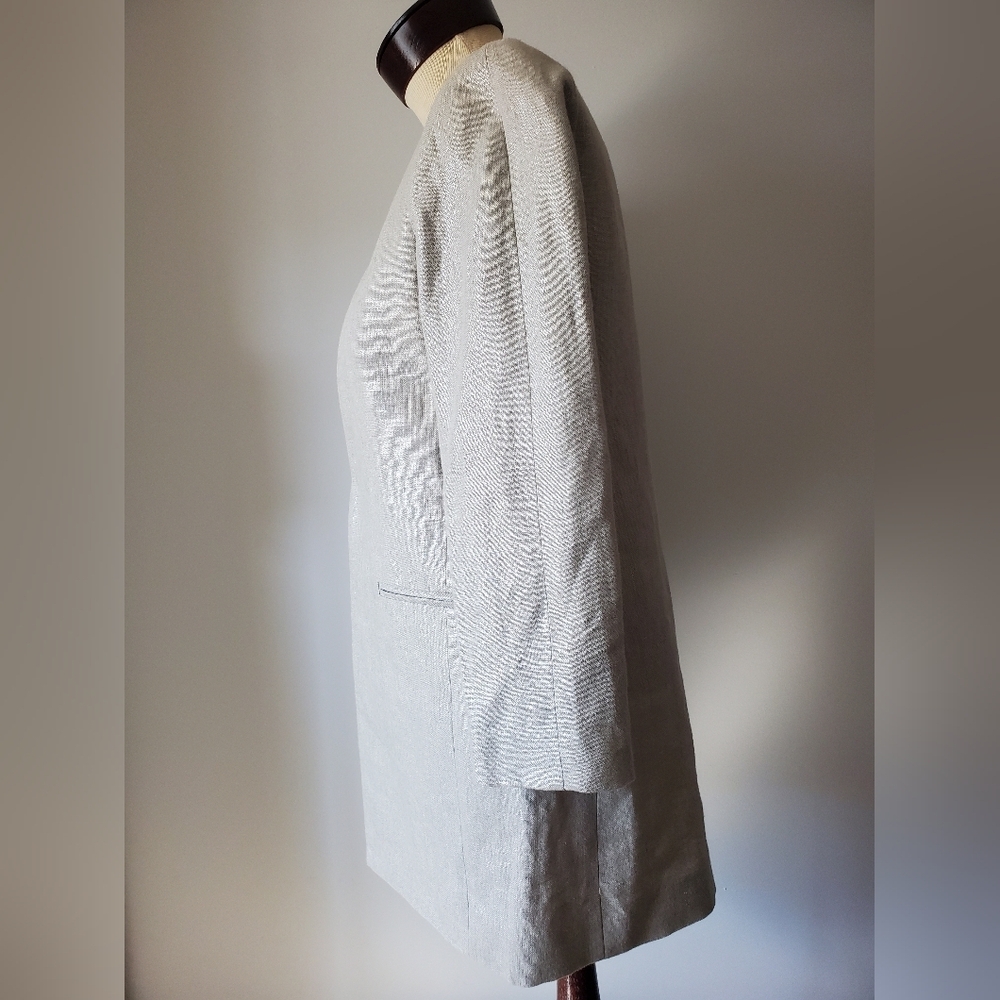 ZARA 100% linen cream/gold jacket. Size xs - Picture 6 of 10